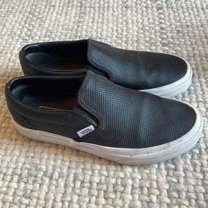 Leather Vans SlipOns - sz 7